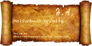 Helfenbein Ariella névjegykártya